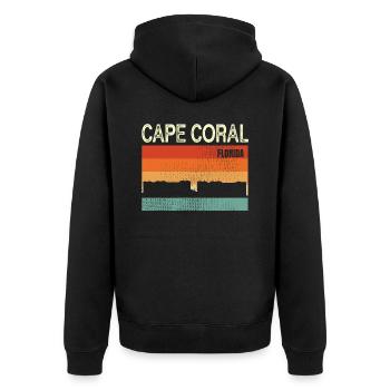 Cape Coral Florida - Unisex Premium Bio Zip Hoodie - Schwarz - Hinten - Nico (187cm)