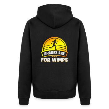 Running Marathon Runner Running - Unisex Premium Organic Zip Hoodie - black - Back - Nico (187cm)