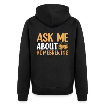 Posez-moi des questions sur le brassage amateur Brassage de la bière Alcool - Veste à capuche bio Premium Unisexe - noir - Dos - Nico (187cm)