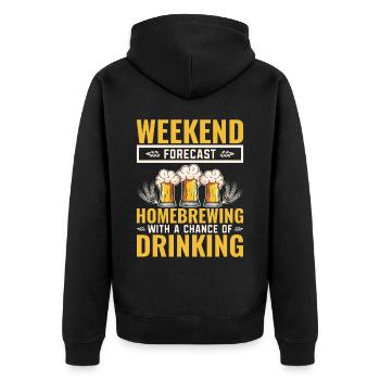 Homebrewing With A Chance Of Drinking Beer Drinker - Unisex Premium Organic Zip Hoodie - black - Back - Nico (187cm)