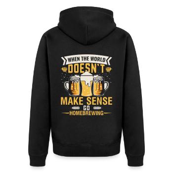 Quand le monde n’a pas de sens, faites du homebrewing - Veste à capuche bio Premium Unisexe - noir - Dos - Nico (187cm)