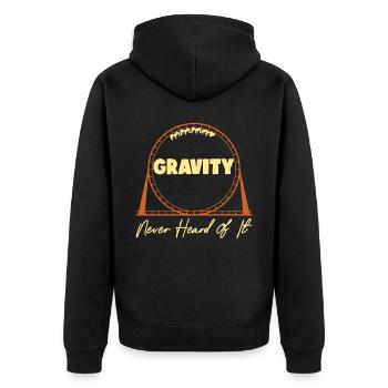 Roller Coaster Gravity Never Heard - Unisex Premium Organic Zip Hoodie - black - Back - Nico (187cm)