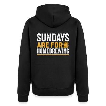Sundays Are For Homebrewing Beer Brewing Alcoholic - Unisex Premium Organic Zip Hoodie - black - Back - Nico (187cm)