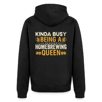 Un peu occupé à être un brasseur maison Queen Beer Brewing - Veste à capuche bio Premium Unisexe - noir - Dos - Nico (187cm)