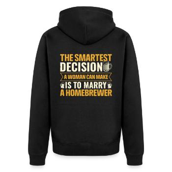 Homebrewing Beer Brewing Alcohol Drinker Alcoholic - Unisex Premium Organic Zip Hoodie - black - Back - Nico (187cm)