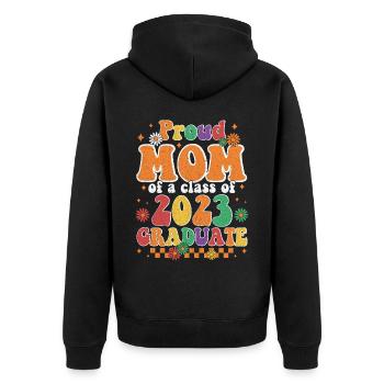 Proud mom of a Class of 2023 Graduate Senior 23 - Unisex Premium Organic Zip Hoodie - black - Back - Nico (187cm)