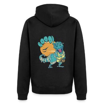Dinosaur Trex Dino Pumpkins Moon Boys - Unisex Premium Organic Zip Hoodie - black - Back - Nico (187cm)