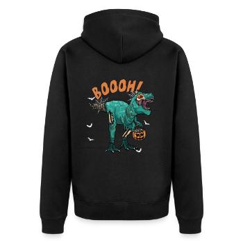 Dinosaur Trex Dino Pumpkins Moon Boys - Unisex Premium Organic Zip Hoodie - black - Back - Nico (187cm)