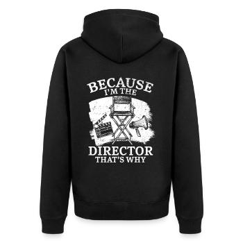 Parce que je suis le réalisateur, c'est pourquoi le cinéaste - Veste à capuche bio Premium Unisexe - noir - Dos - Nico (187cm)