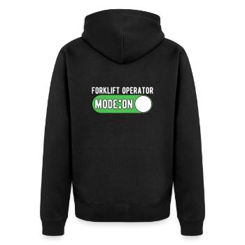 Staplerfahrer Gabelstapler Modus An - Unisex Premium Bio Zip Hoodie - Schwarz - Hinten - Nico (187cm)