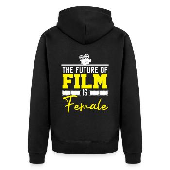 The Future Of Film Is Female Filmmaking Feminist - Unisex Premium Organic Zip Hoodie - black - Back - Nico (187cm)