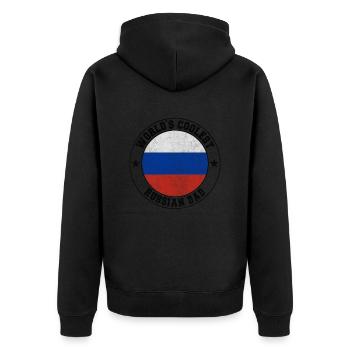Worlds coolest russian dad - Unisex Premium Bio Zip Hoodie - Schwarz - Hinten - Nico (187cm)