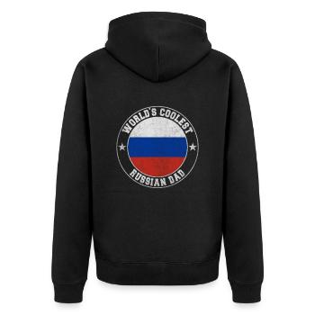 Worlds coolest russian dad - Unisex Premium Bio Zip Hoodie - Schwarz - Hinten - Nico (187cm)