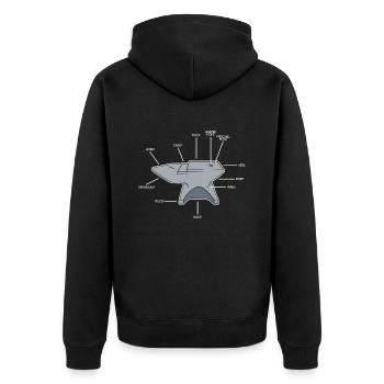 Schmied Schmiede Amboss Metallbauer Metall - Unisex Premium Bio Zip Hoodie - Schwarz - Hinten - Nico (187cm)