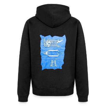 Schmied Schmiede Amboss Metallbauer Metall - Unisex Premium Bio Zip Hoodie - Schwarz - Hinten - Nico (187cm)