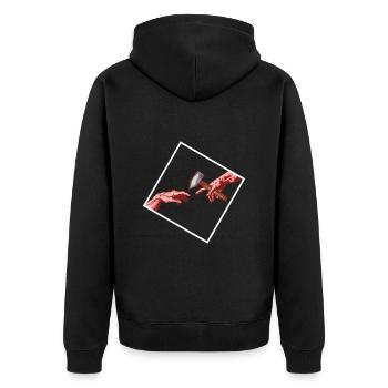 Schmied Schmiede Amboss Metallbauer Metall - Unisex Premium Bio Zip Hoodie - Schwarz - Hinten - Nico (187cm)
