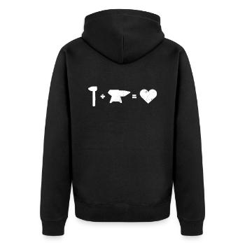 Schmied Schmiede Amboss Metallbauer Metall - Unisex Premium Bio Zip Hoodie - Schwarz - Hinten - Nico (187cm)