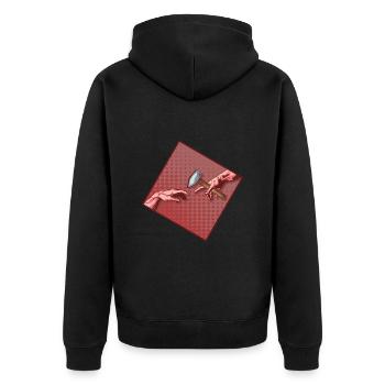 Schmied Schmiede Amboss Metallbauer Metall - Unisex Premium Bio Zip Hoodie - Schwarz - Hinten - Nico (187cm)
