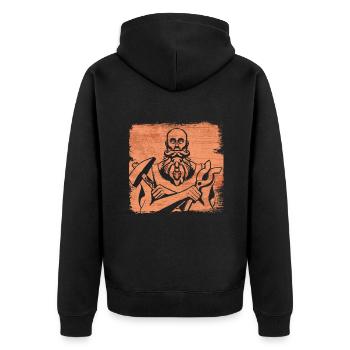 Schmied Schmiede Amboss Metallbauer Metall - Unisex Premium Bio Zip Hoodie - Schwarz - Hinten - Nico (187cm)