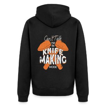Schmied Schmiede Amboss Metallbauer Lustig Spruch - Unisex Premium Bio Zip Hoodie - Schwarz - Hinten - Nico (187cm)