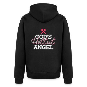 L'ange le plus chaud de Dieu - Forgeron forgeant des femmes - Veste à capuche bio Premium Unisexe - noir - Dos - Nico (187cm)