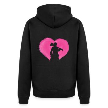 Schmied Schmiede Amboss Metallbauer Metall - Unisex Premium Bio Zip Hoodie - Schwarz - Hinten - Nico (187cm)