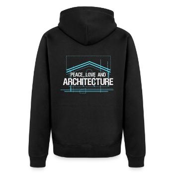 Architekt Architecure - Unisex Premium Bio Zip Hoodie - Schwarz - Hinten - Nico (187cm)