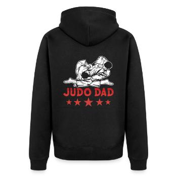 Judo Vater Hobby Kampfsport Kampfkunst Judoka - Unisex Premium Bio Zip Hoodie - Schwarz - Hinten - Nico (187cm)