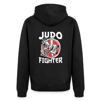 Judo Fighter Judoka Arts martiaux Hobby Arts martiaux - Veste à capuche bio Premium Unisexe - noir - Dos - Nico (187cm)