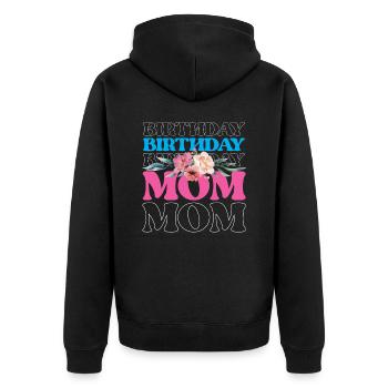 Geburtstag Mama Party Mutter Mami - Unisex Premium Bio Zip Hoodie - Schwarz - Hinten - Nico (187cm)