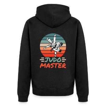 Judo Maître Judoka Arts Martiaux Arts Martiaux Hobby - Veste à capuche bio Premium Unisexe - noir - Dos - Nico (187cm)