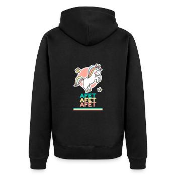Afet Prénom Cadeau Douce Licorne - Veste à capuche bio Premium Unisexe - noir - Dos - Nico (187cm)