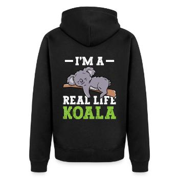 Je suis un vrai koala Koalas Koala Bear Animal mignon - Veste à capuche bio Premium Unisexe - noir - Dos - Nico (187cm)