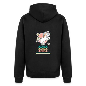 Adiba Prénom Cadeau Douce Licorne - Veste à capuche bio Premium Unisexe - noir - Dos - Nico (187cm)