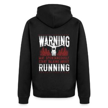 Running Runner Half Marathon - Unisex Premium Organic Zip Hoodie - black - Back - Nico (187cm)
