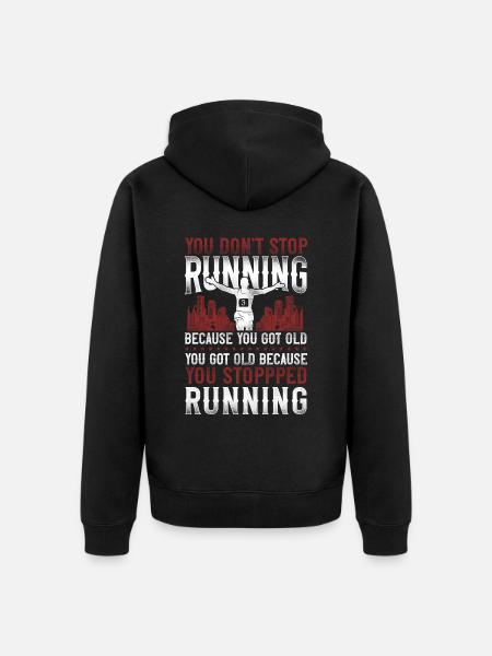 Running Runner Half Marathon - Unisex Premium Bio Zip Hoodie - Schwarz