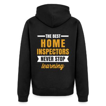The Best Home Inspectors Never Stop Learning Job - Unisex Premium Organic Zip Hoodie - black - Back - Nico (187cm)