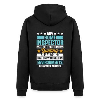 Home Inspector Occupation Worker Profession Career - Unisex Premium Bio Zip Hoodie - Schwarz - Hinten - Nico (187cm)