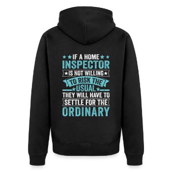 Home Inspector Occupation Worker Profession Career - Unisex Premium Bio Zip Hoodie - Schwarz - Hinten - Nico (187cm)