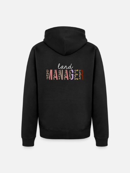 Land manager Leopard Print Funny Gift - Unisex Premium Organic Zip Hoodie - black