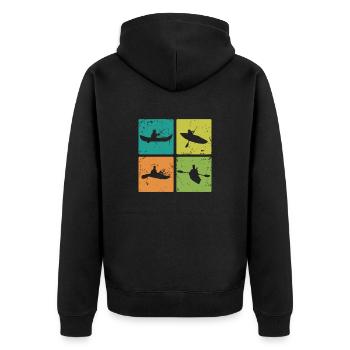Kayak and Canoe Boat Paddle Boat Canoeing - Unisex Premium Organic Zip Hoodie - black - Back - Nico (187cm)