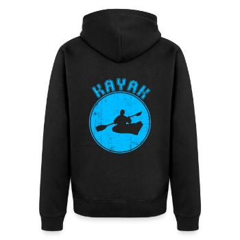 Canoe - Unisex Premium Organic Zip Hoodie - black - Back - Nico (187cm)