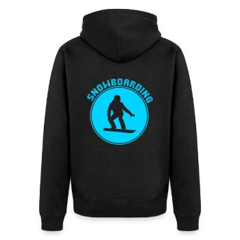 Snowboarden - Unisex Premium Bio Zip Hoodie - Schwarz - Hinten - Nico (187cm)