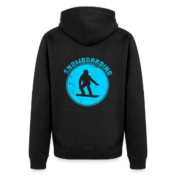 Snowboarden - Unisex Premium Bio Zip Hoodie - Schwarz - Hinten - Nico (187cm)
