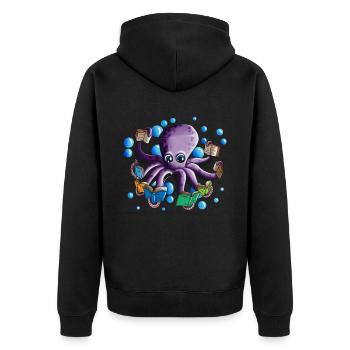Livres Livres Octopus Octopus Lire Livres Fans - Veste à capuche bio Premium Unisexe - noir - Dos - Nico (187cm)