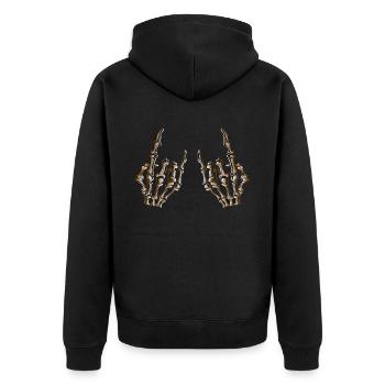 Metal Fan Music Lover Halloween Skeleton Costume - Unisex Premium Organic Zip Hoodie - black - Back - Nico (187cm)