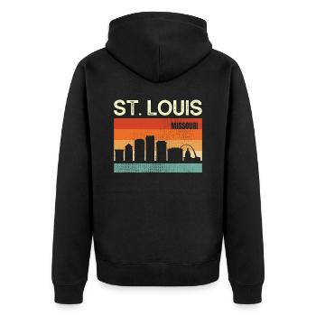 Saint-Louis Missouri - Veste à capuche bio Premium Unisexe - noir - Dos - Nico (187cm)