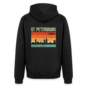 St Petersburg Floride - Veste à capuche bio Premium Unisexe - noir - Dos - Nico (187cm)