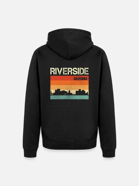 Riverside California - Unisex Premium Organic Zip Hoodie - black