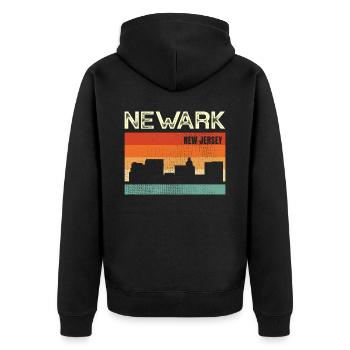 Newark, New Jersey - Veste à capuche bio Premium Unisexe - noir - Dos - Nico (187cm)